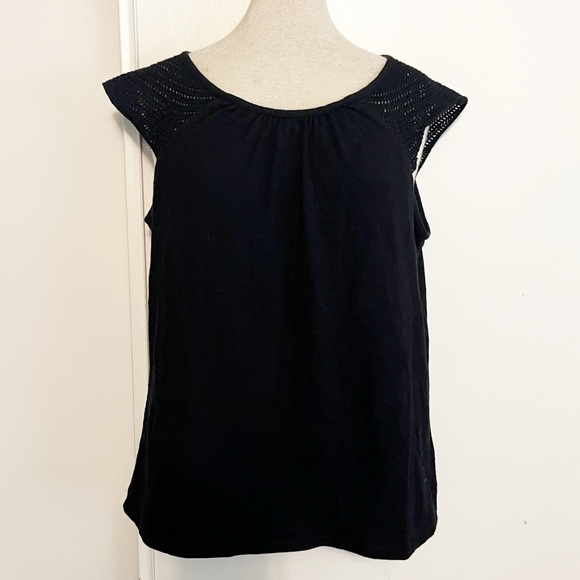 Joe Fresh Tops - Joe Fresh Crotchet Black T-shirt M